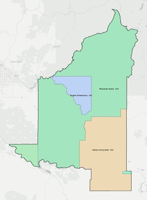 Elmore County ID school district boundaries map