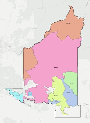 Elmore County ID ZIP code boundaries map