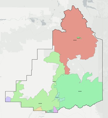 Fremont County ID ZIP code boundaries map