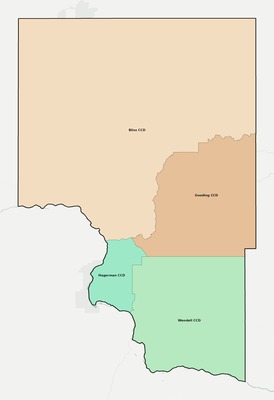 Gooding County ID townships and subdivisions map