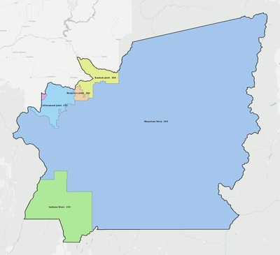 Idaho County ID school district boundaries map