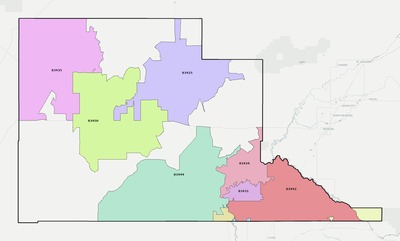 Jefferson County ID ZIP code boundaries map