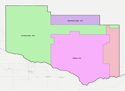 Jerome County ID school district boundaries map