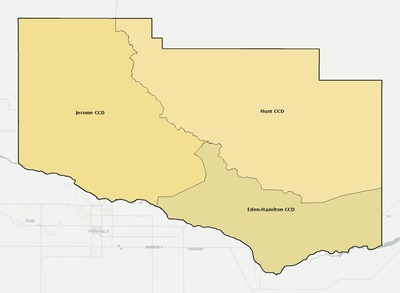 Jerome County ID townships and subdivisions map