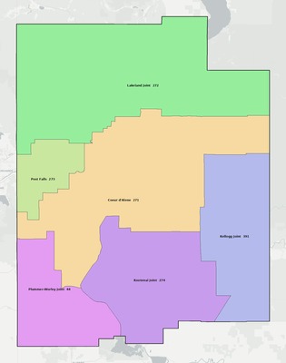 Kootenai County ID school district boundaries map