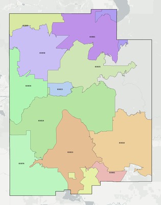 Kootenai County ID ZIP code boundaries map