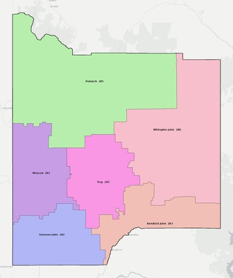 Latah County ID school district boundaries map