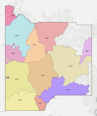 Latah County ID ZIP code boundaries map