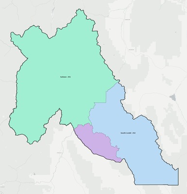 Lemhi County ID school district boundaries map