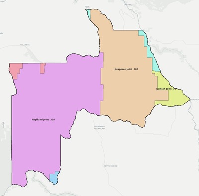 Lewis County ID school district boundaries map