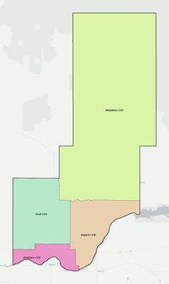 Minidoka County ID townships and subdivisions map