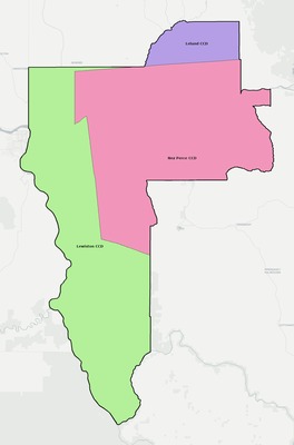 Nez Perce County ID townships and subdivisions map