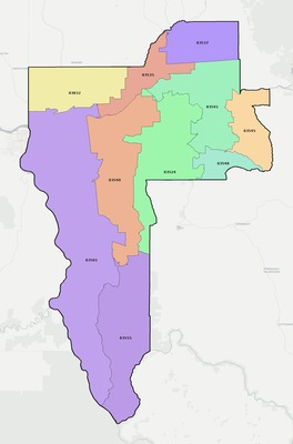 Nez Perce County ID ZIP code boundaries map