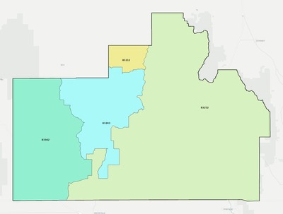 Oneida County ID ZIP code boundaries map