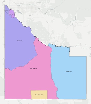 Owyhee County ID townships and subdivisions map