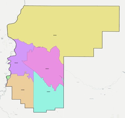 Payette County ID ZIP code boundaries map