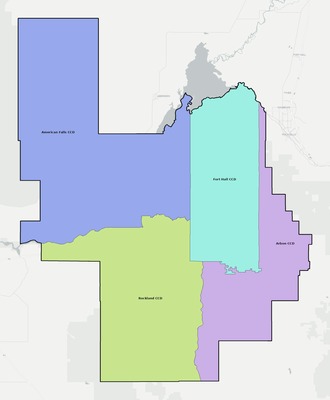 Power County ID townships and subdivisions map