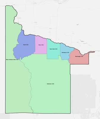 Twin Falls County ID townships and subdivisions map