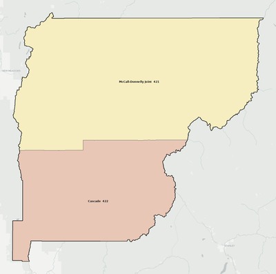 Valley County ID school district boundaries map