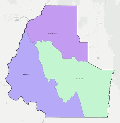 Washington County ID townships and subdivisions map