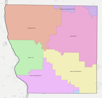 Adams County IL school district boundaries map