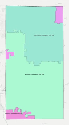 Boone County IL school district boundaries map