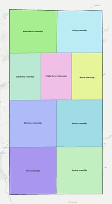 Boone County IL townships and subdivisions map