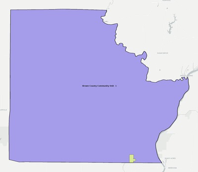 Brown County IL school district boundaries map