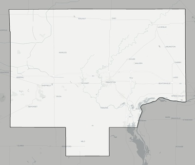 Bureau County IL county basemap context