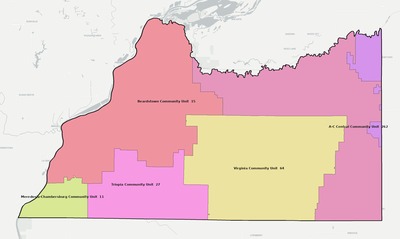 Cass County IL school district boundaries map