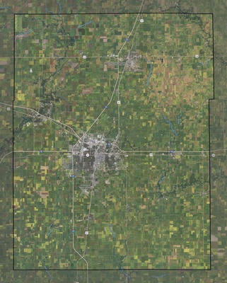 Champaign County IL USGS imagery and topo map