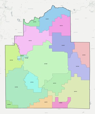 Christian County IL ZIP code boundaries map
