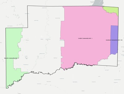 Clinton County IL school district boundaries map