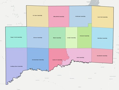 Clinton County IL townships and subdivisions map