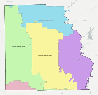 Crawford County IL school district boundaries map
