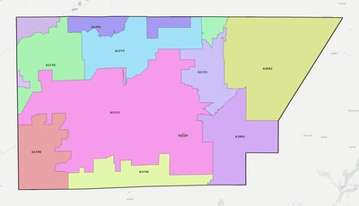 De Witt County IL ZIP code boundaries map