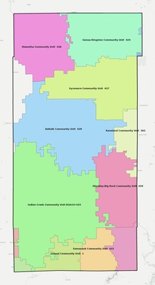 DeKalb County IL school district boundaries map