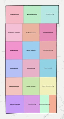 DeKalb County IL townships and subdivisions map