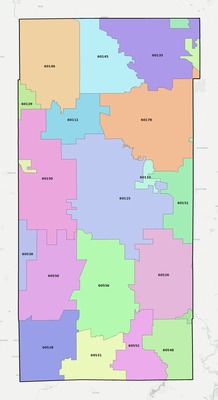 DeKalb County IL ZIP code boundaries map