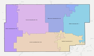 Douglas County IL school district boundaries map