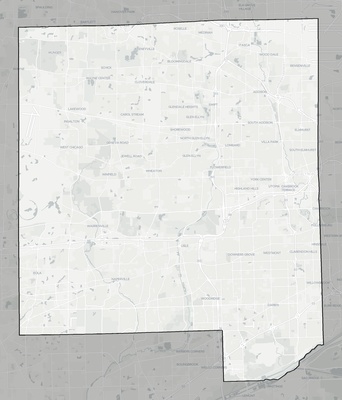 DuPage County IL county basemap context
