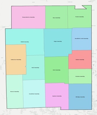 Edgar County IL townships and subdivisions map