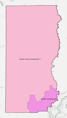 Edwards County IL school district boundaries map