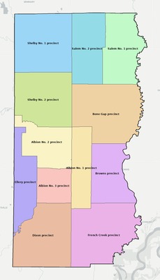 Edwards County IL townships and subdivisions map