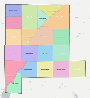 Fayette County IL townships and subdivisions map
