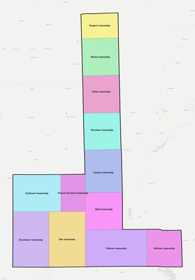 Ford County IL townships and subdivisions map