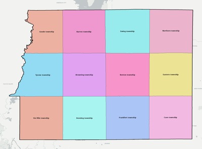 Franklin County IL townships and subdivisions map