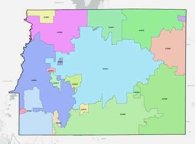 Franklin County IL ZIP code boundaries map