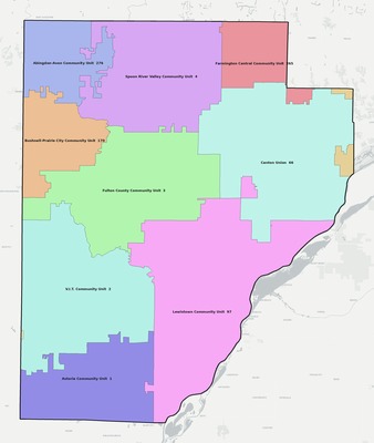 Fulton County IL school district boundaries map