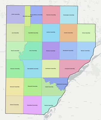 Fulton County IL townships and subdivisions map